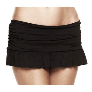 Apt 9 $43 Size‎ 20W Black Ruffled Skirted Skirtini Swimsuit Swim Skirt Bottom